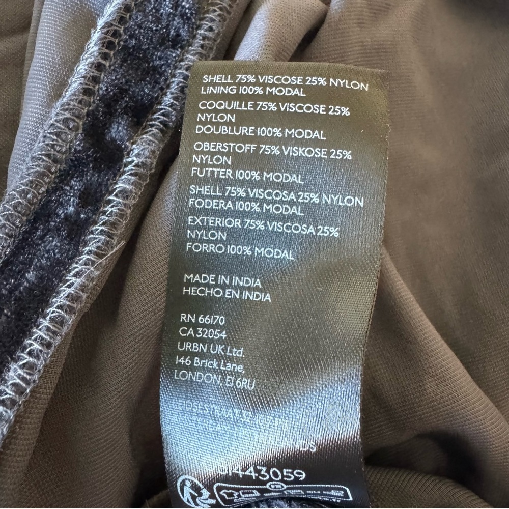 Anthropologie Somerset Velvet Dark Gray Gunmetal Maxi Dress Long Tiered XL - Picture 13 of 14